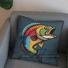 2D lebendiges Fischmuster Dekorative Kissenhülle Muster Kissenbezug Geeignet für Sofa Schlafzimmer Auto Kissenbezug