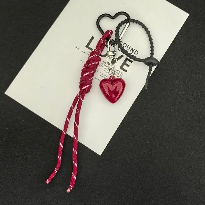 Fashionable Heart Leather Rope Bow Y2K Handmade Bag Pendant Ornaments Gifts