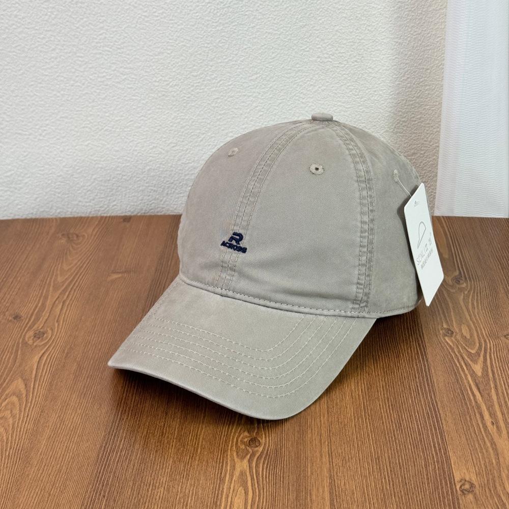 Fashion Hat Korean Big Head Hat Versatile Retro Simple R Letter Baseball Cap Male and Female Couples Student Fashion Cap