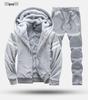 Chinese Style Warm Fleece Hoodie & Sweatshirt Set - Thickened Casual Sportswear