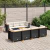 VidaXL Garden Lounge Set 8 Pcs with Cushions Black Braided Resin 3261749