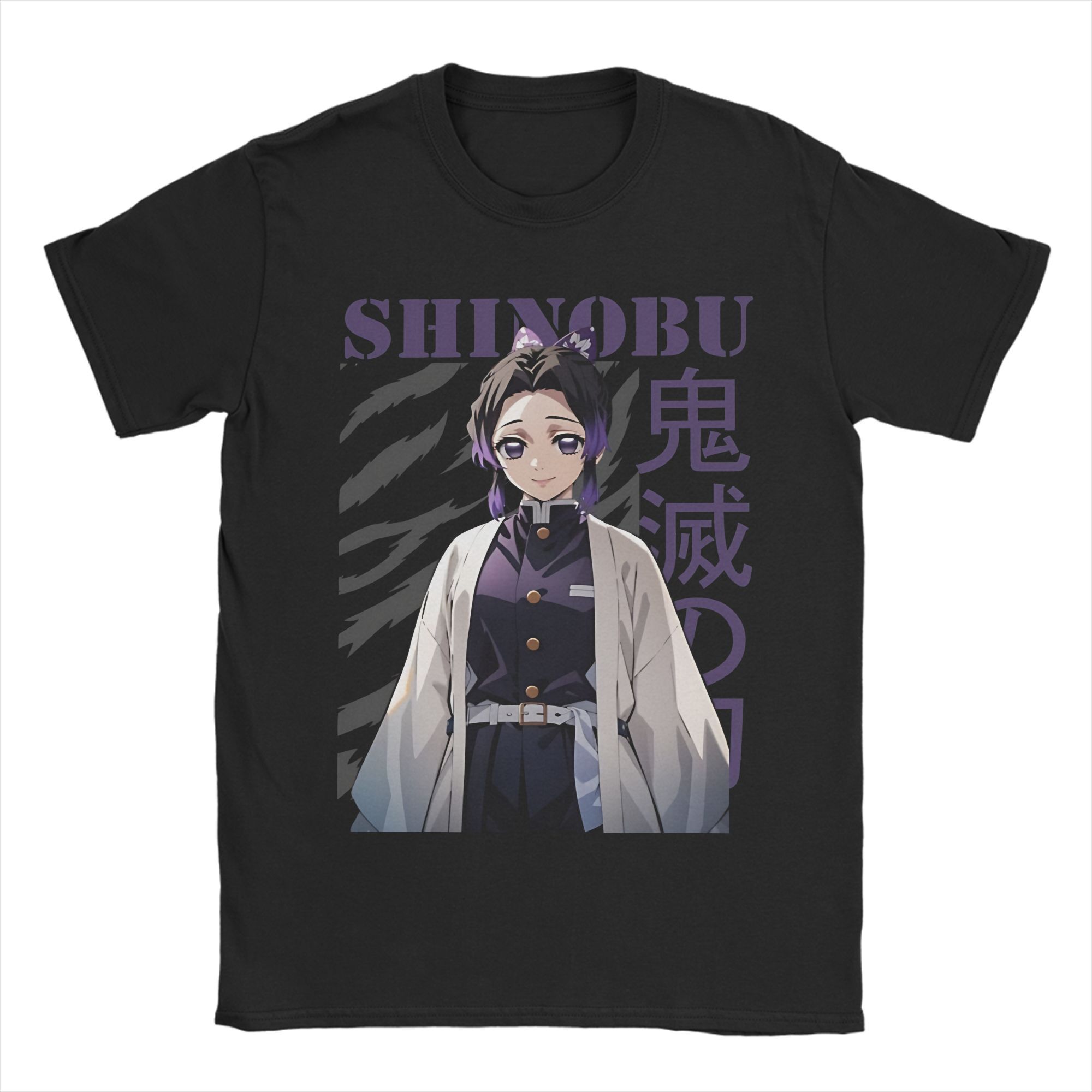 

Demon Slayer Shinobu Japanese Anime T Shirt Men Women Cotton Casual T-Shirt Round Neck Tee Shirt Short Sleeve Clothes Clas... S разноцветный