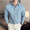 Men's 90% Cotton Denim Shirt High Quality Fashion Blue Casual Long Sleeve Jean Shirts