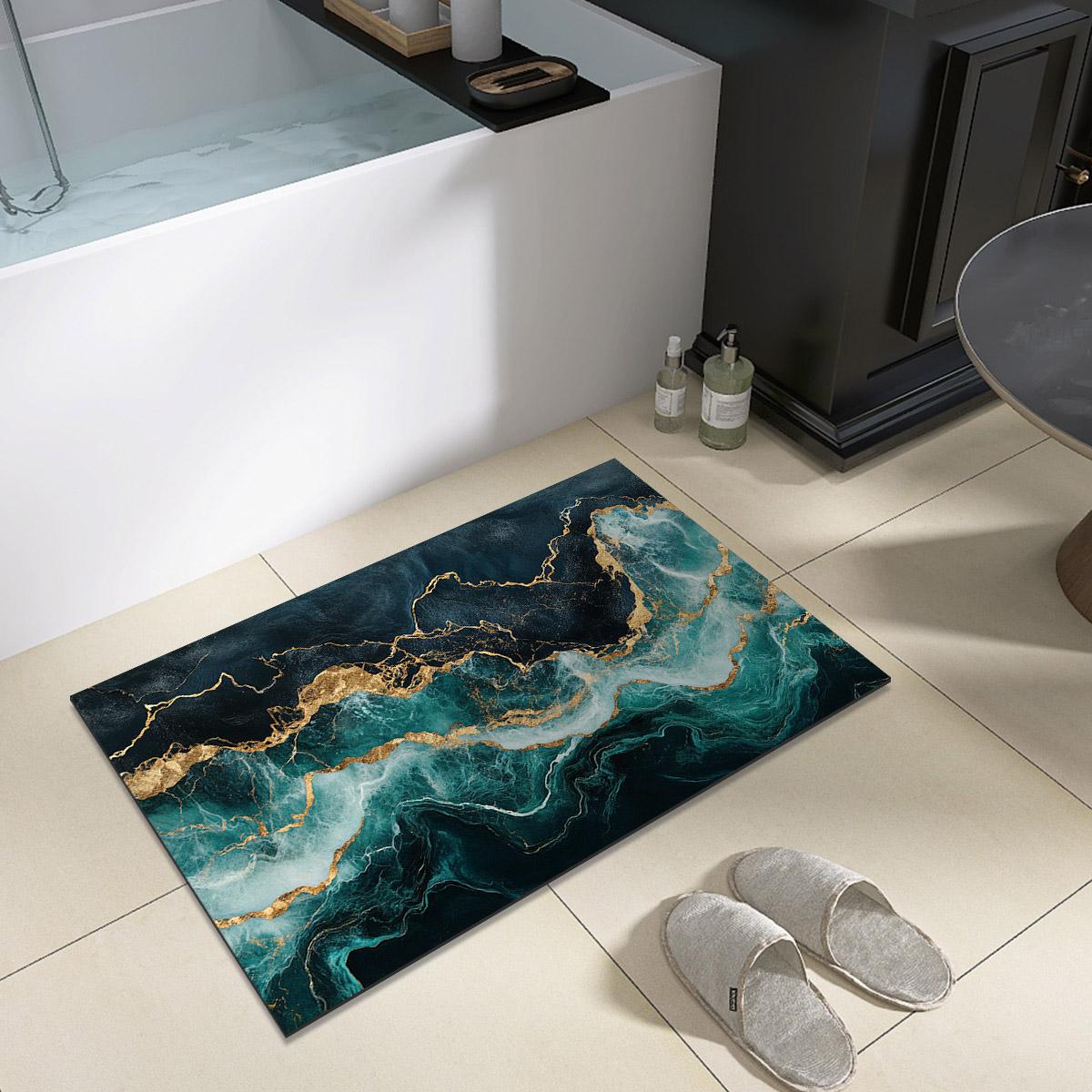 

Diatomaceous Earth Bath Mats Bathroom Absorbent Shower Foot Mat Non-Slip Quick Dry Toilet Carpet Doormat Washable 40cmx60cm