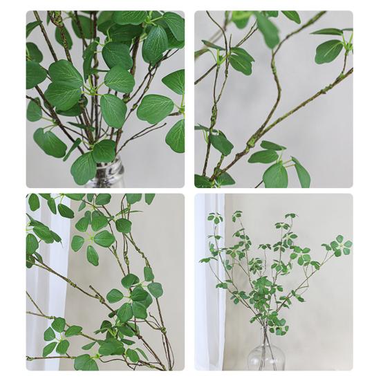 Artificial Green Plants Realistic UV Resistant Chinese Style Faux Greenery Home Office Indoor Outdoor Vase Decorative Fake Leaves Plants