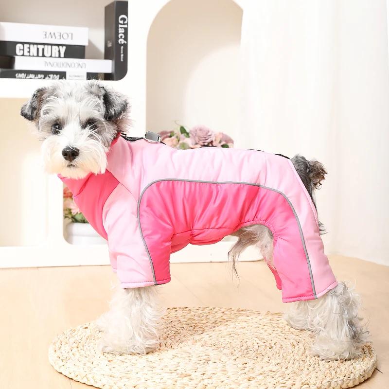 Waterproof Dog Jumpsuit Winter Warm Puppy Overalls Jacket Reflective Pet Dogs Clothes For Boys Girls Yorike Pug Onesie Outfits