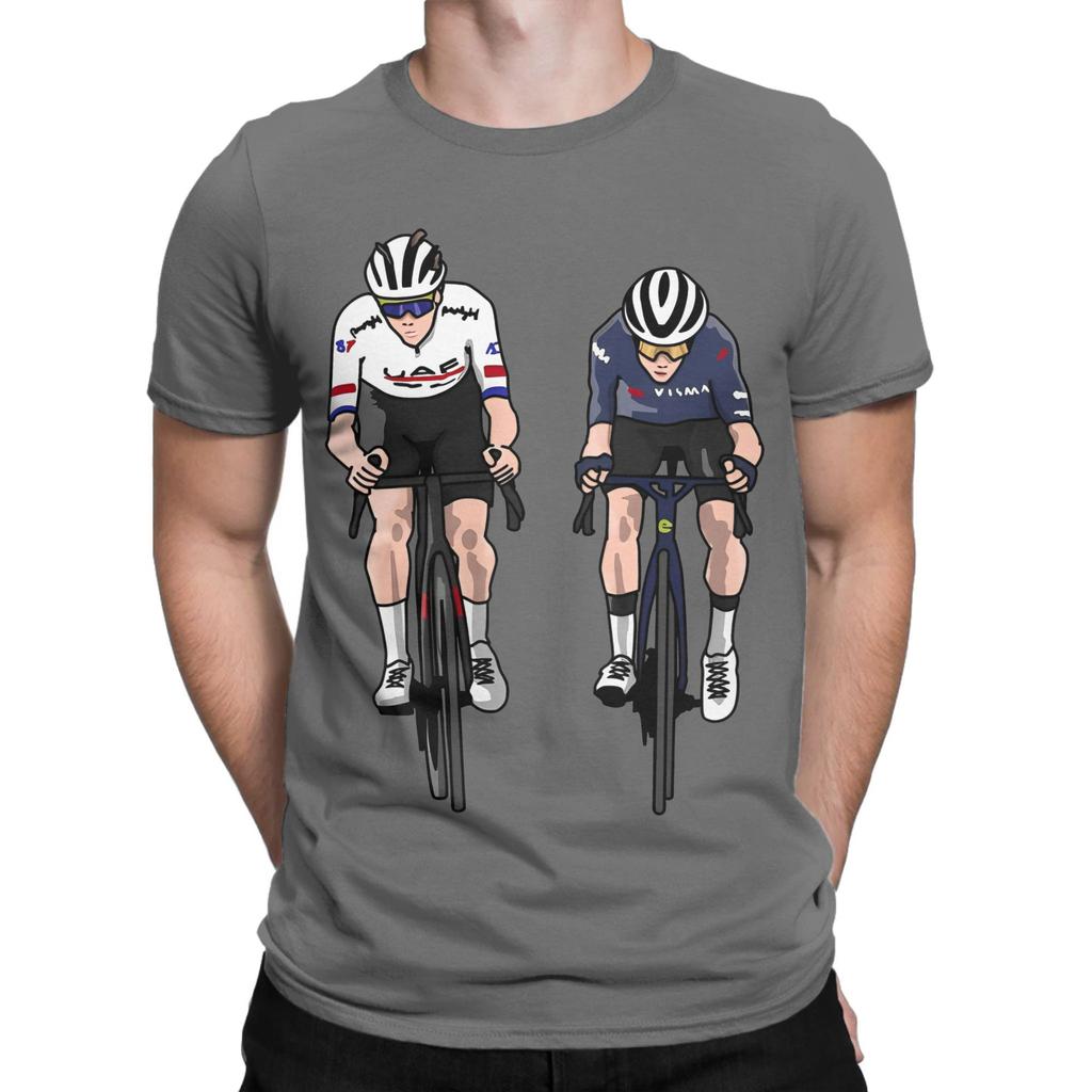 Hipster TADEJ POGACAR TShirts Men Round Collar Pure Cotton T Shirt Cycling NO1 Short Sleeve Tee Shirt New Arrival Clothes