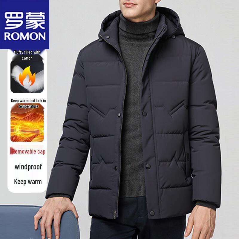 

ROMON Men s Hooded Padded Cotton Jacket 4XL