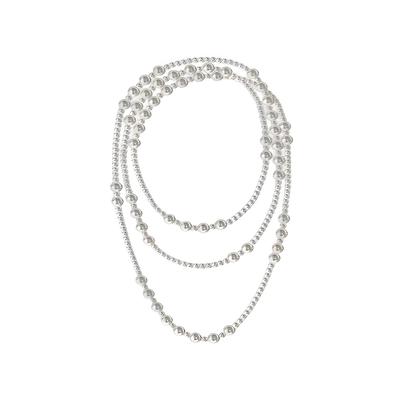 Necklace for Faux Coordination [Deelfel] Women, Long, Pearl, Multi-strand, Pearl, Elegant, Formal, Accessory, Wedding, Party, Elegant, Gorgeous,