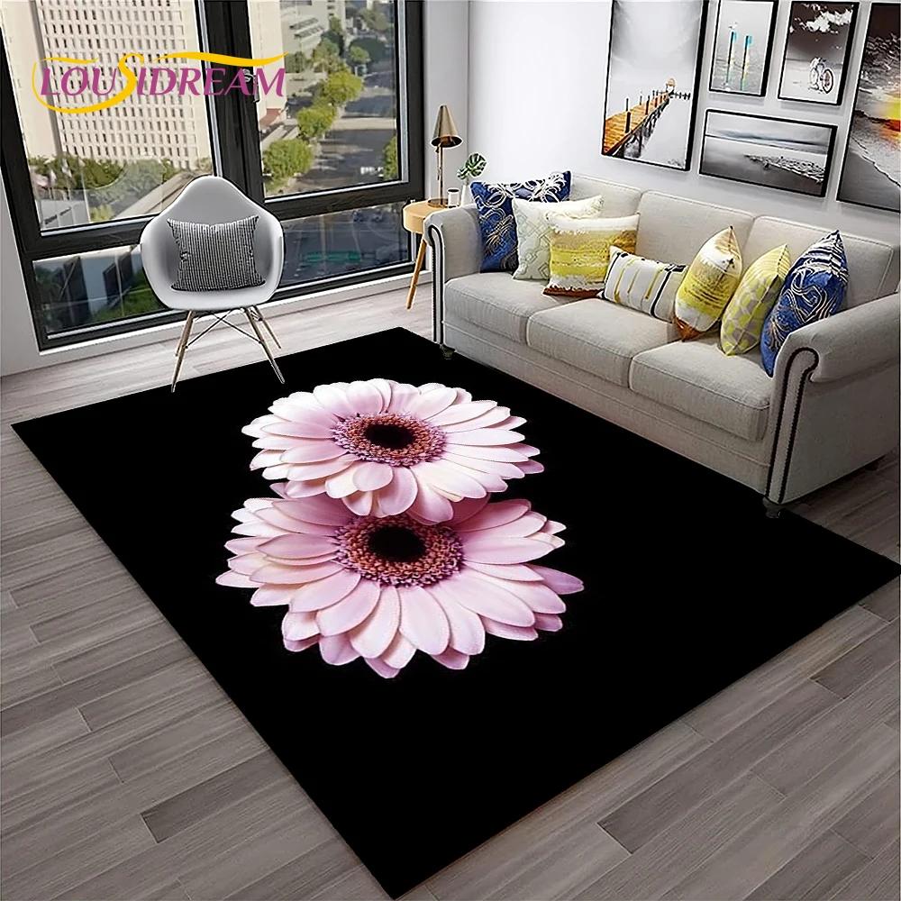 Daisy Nordic Sun Flowers  Carpet Rug for Home Living Room Bedroom Sofa Doormat Decor,kids Play Area Rug Floor Mat