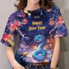 2025 Year Of The Snake T Shirt Women 3d Print Cute Snake Graphic T-shirts Fashion Casual Short Sleeve Unisex Lunar New Year Tees