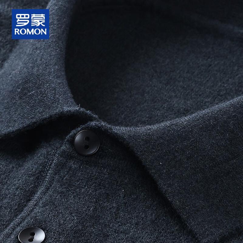 ROMON Men's 100% Pure Wool Polo Sweater