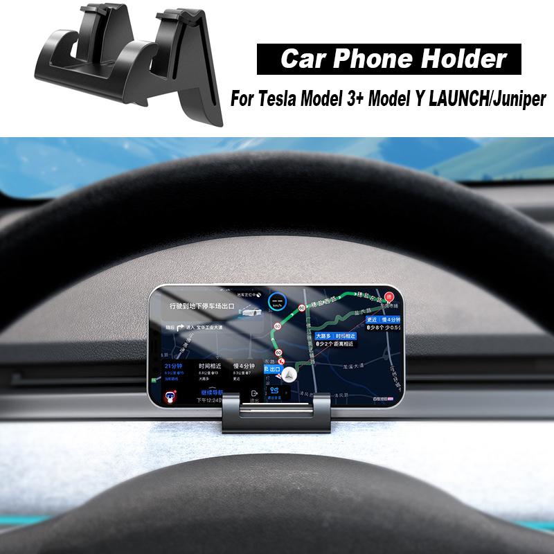 Silicone Dashboard Phone GPS Stand for Tesla Model Y/3/3+ ModelY Launch 2025 Air Conditioning Outlet Glasses Support Accessories