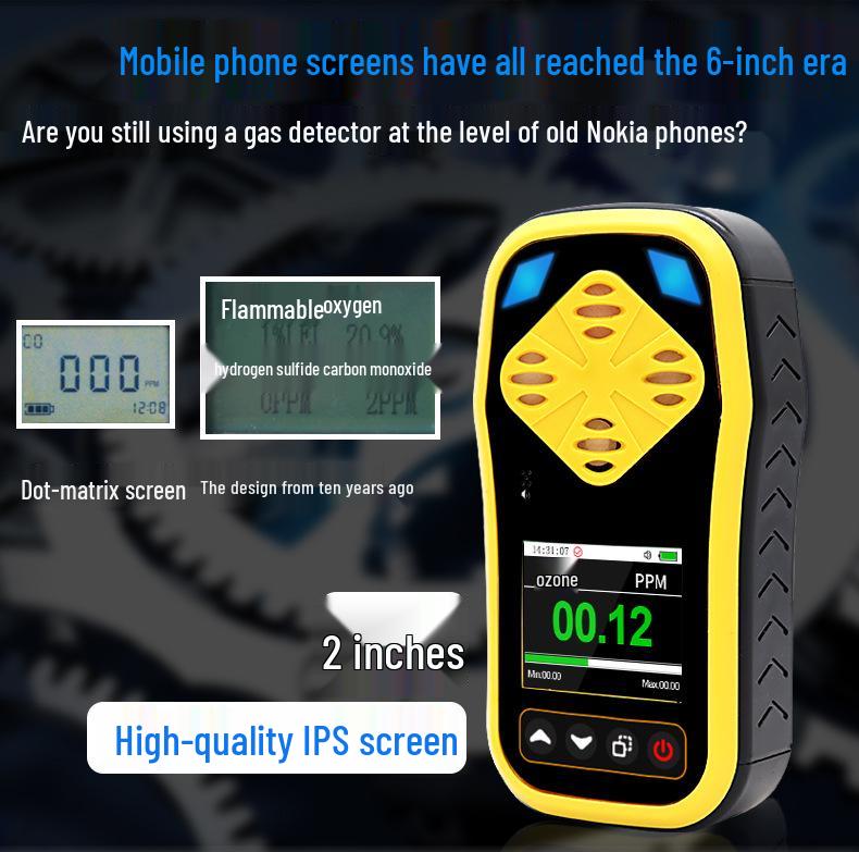 Portable Handheld Ozone Detector: 4-in-1 Gas Concentration Tester