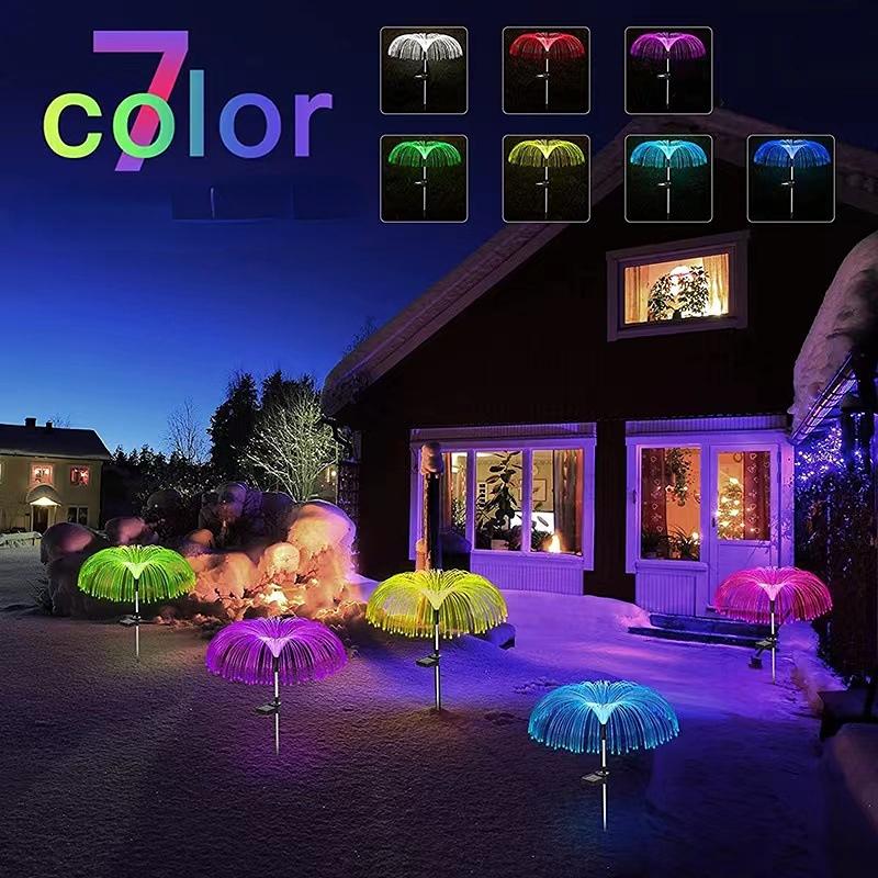 Solar Flower Lights Garden Decor Outdoor Waterproof Solar Yard Lights Color Changing
