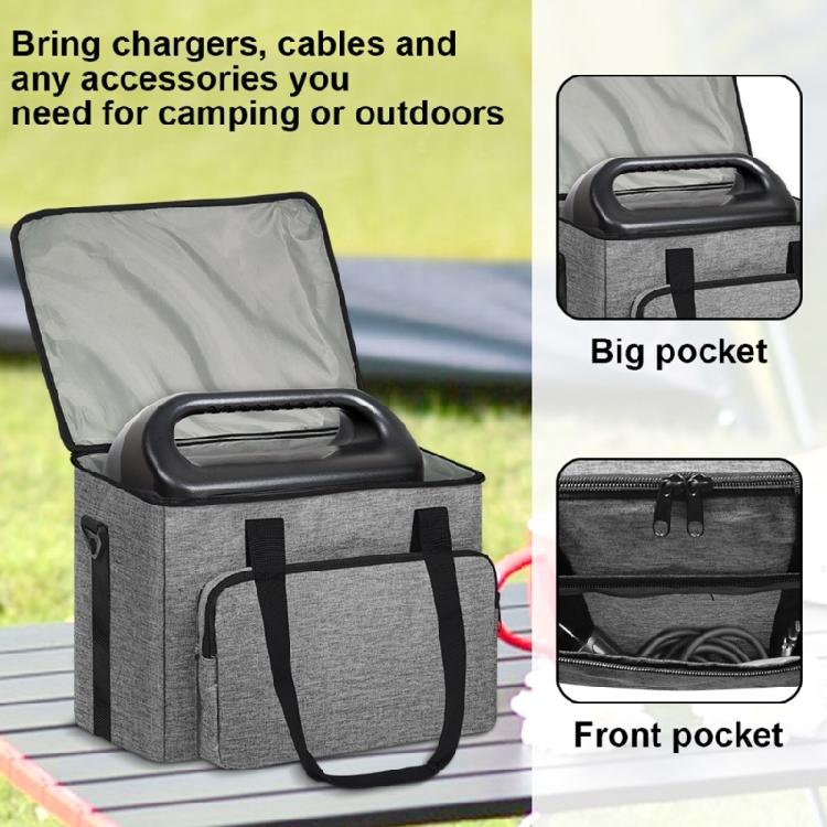 Outdoor Power Station Protective Storage Bag With Double Zipper Pocket Water Resistant Design For Solar Generator