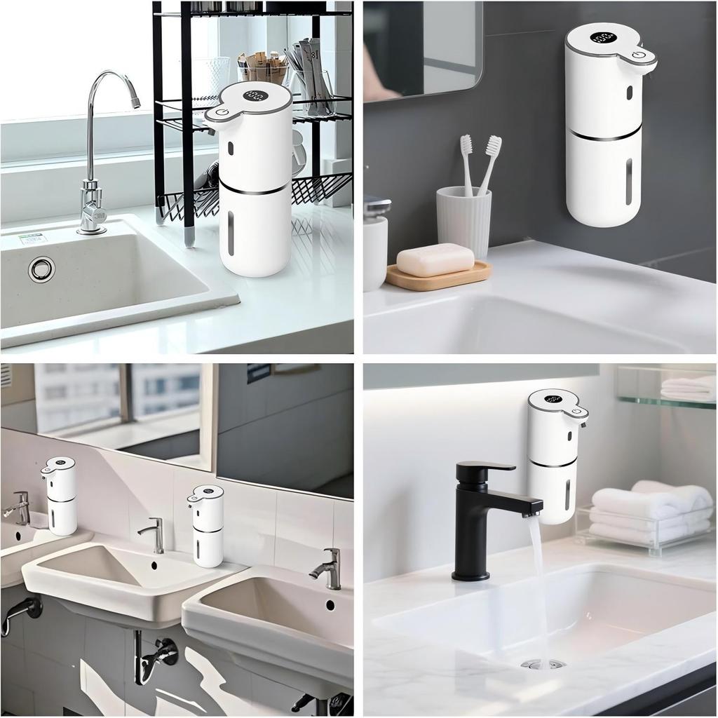 380ML Touchless Wall-Mounted Digital Display 6-Levels Adjustable Intelligent Electric Infrared Automatic Sensor Soap Dispenser
