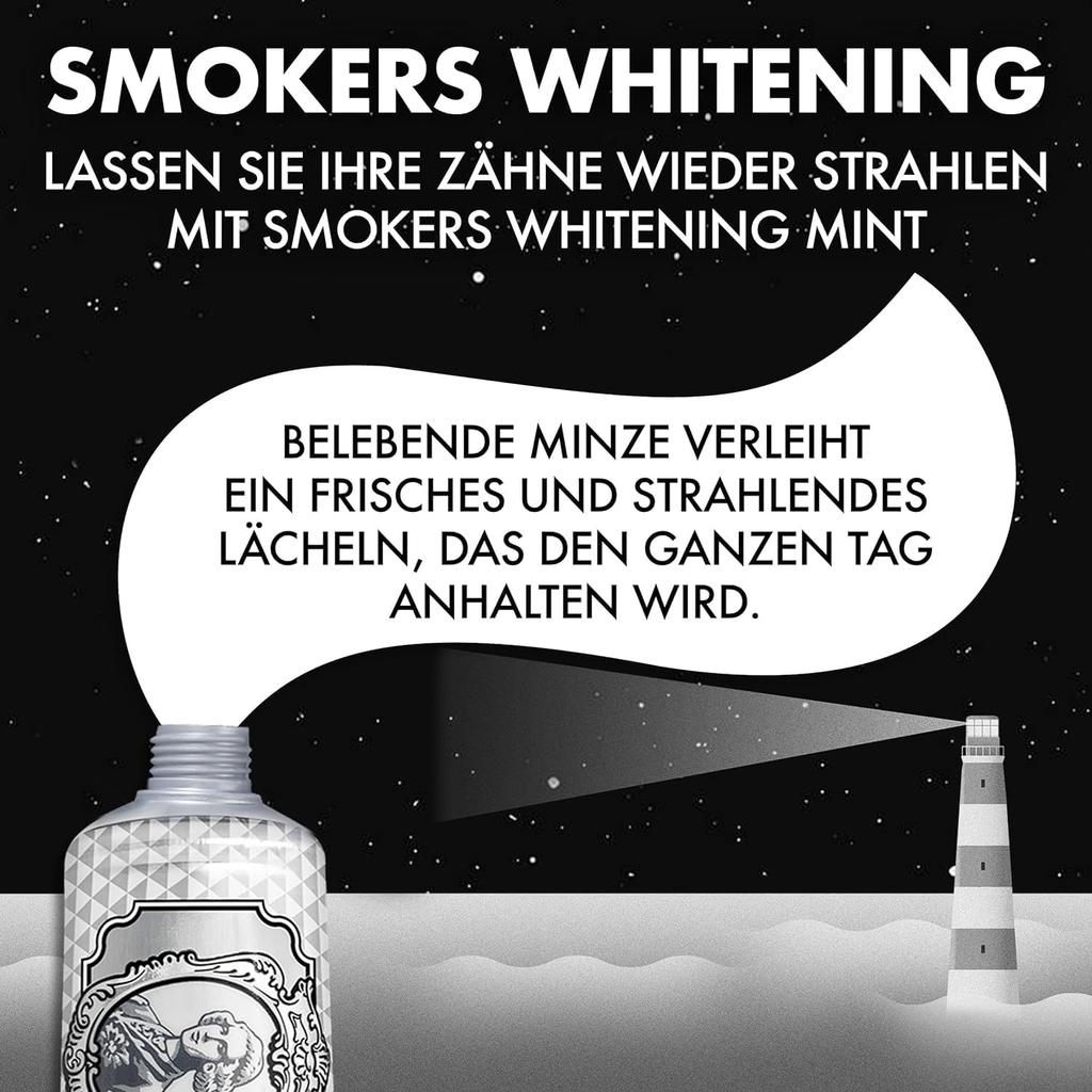 Smokers Whitening Toothpaste, Cool Mint, Radiant Smile, 85ml, by MARVIS