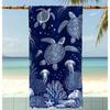 Luxuriöses Nautisches Schildkröten Strandtuch Boho Meeres-Tier-Print Schnelltrocknendes Mikrofaser-Handtuch für Strandlagerfeuer, Küstenausflüge, Camping