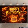 2D Flame Sports Teen Birthday Decor Background Tapestry
