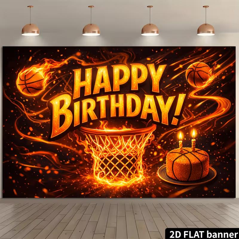 2D Flame Sports Teen Birthday Decor Background Tapestry