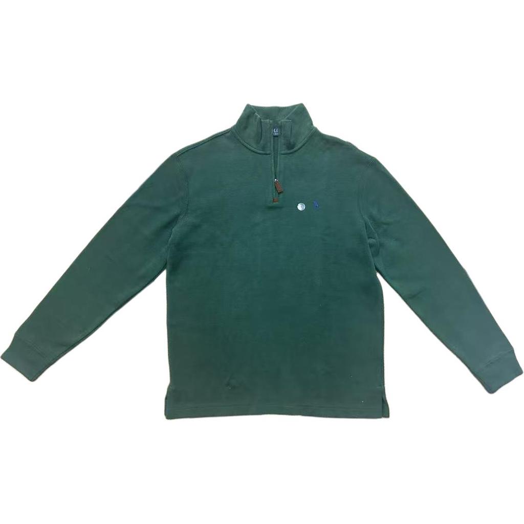 Polo Ralph Lauren Ss24 Solid Color Small Pony Logo Embroidered Half-Zip Knit Long Sleeve Sweatshirt Men sweatshirt Green 710635035-063