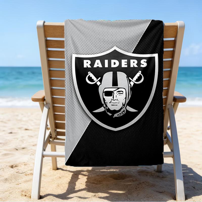 Raiders Football Legacy Bedrucktes Strandtuch, Superweiche Mikrofaser, Perfektes Geschenk Geburtstag, für Pool, Strand, Reisen, für Familie und Freunde