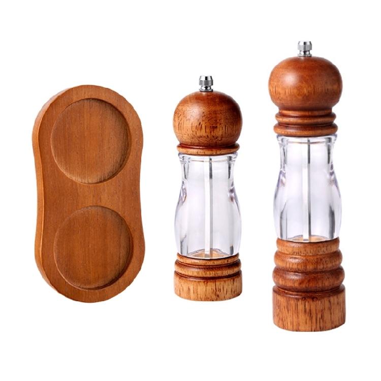 Manual Wood Peppers Grinder Refillable Manual Salt Grinder with Adjustable Coarse Spices Salt Grinder for Kitchen