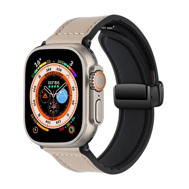 

Strap for Apple watch band 45mm 44mm 49mm 42mm 40mm 41mm Magnetic Leather bracelet correa iWatch Series 9 8 7 6 5 4 3 SE Ultra 2 38mm 40mm 41mm