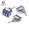 Miniature Lever Toggle Switch Single Pole Double Throw ON-OFF-ON /ON-ON 120VAC 6A 1/4 Inch Mounting MTS-102 103 202 203