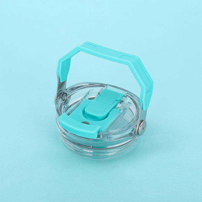 

Прозрачная пластиковая крышка для стакана с ручкой, непроливающаяся, заменяемая, откидная крышка с соломинкой для тамблера, герметичная крышка для бутылки для воды синий