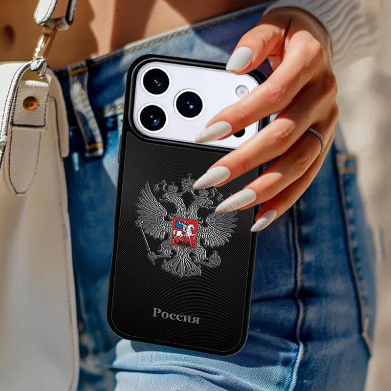 Russia Russian Coat Of Arms Phone Case For iPhone 17 Air 14 15 13 12 Max Cover For Apple 16e 11 Pro Max Plus Coque