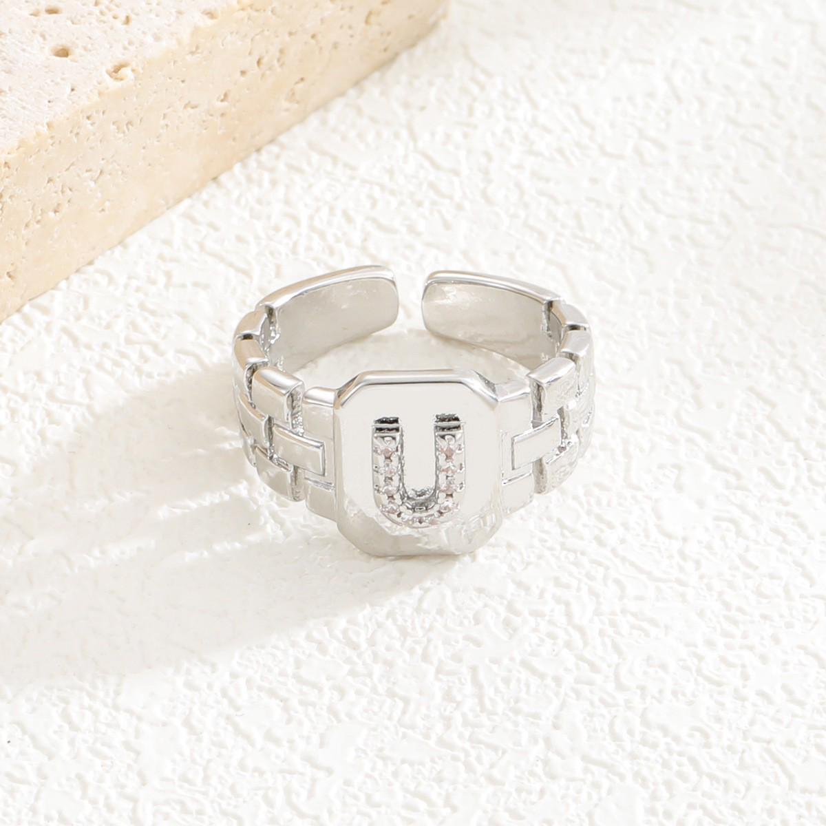 Copper Zirconia Geometric Initial Ring: Men s Fashion Open Design ультра