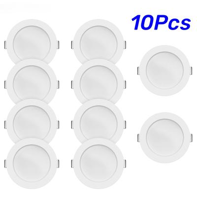 10pcs LED Downlight 5W 7W 9W 12W 20W 220V Luz de teto embutida 3/4/5 polegadas Painel LED redondo Down Light Spotlight Lighting