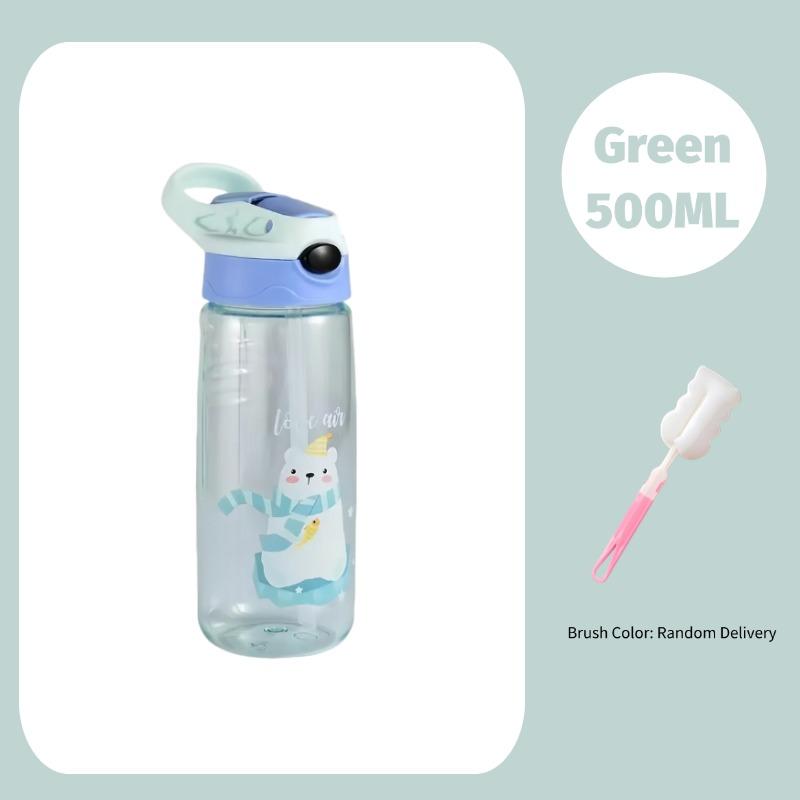 500ML Kids Water Sippy Cup Cartoon Leakproof Water Bottle for Beach Camping  BPA Free Children Drinking Healthy School Straw Cup
