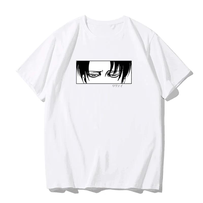 Japanese anime printed men's and women's shirt round neck loose short sleeve shirt Harajuku style Attack on Giant Y2k clothing