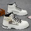 Handsome Stylish Men's Autumn Winter Spring Hightop Walking Work Boots Male Students Hightcut Skateboard Shoes