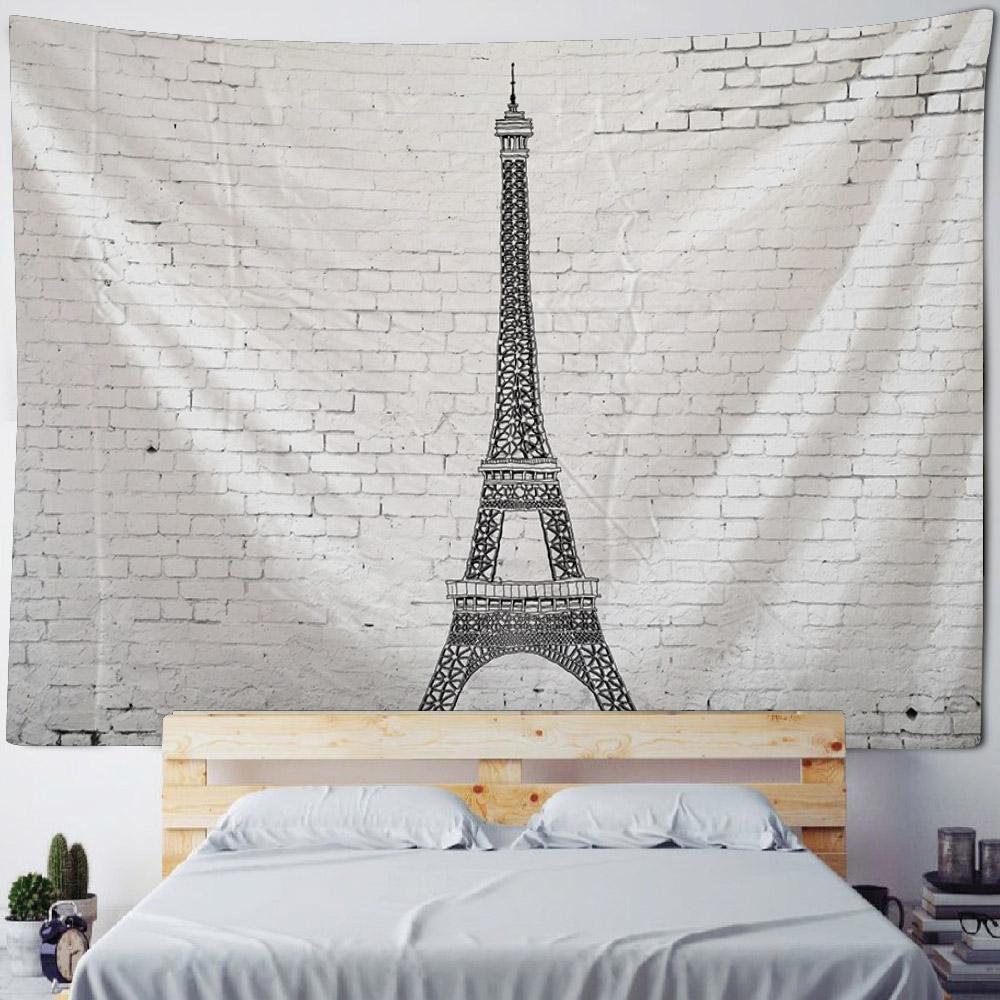 Eiffel Tower Landscape Tapestry Wall Hanging Vintage Style Background Cloth Home Decoration Living Room Dormitory Decoration