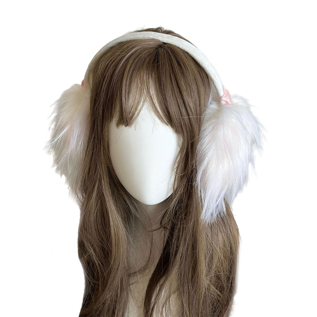 Bowknot Plush Ear Muffs for Cold Weather Fashion Ear Protective Ear Warmers Thick Furry Ear Muff for Women Skiing Hiking