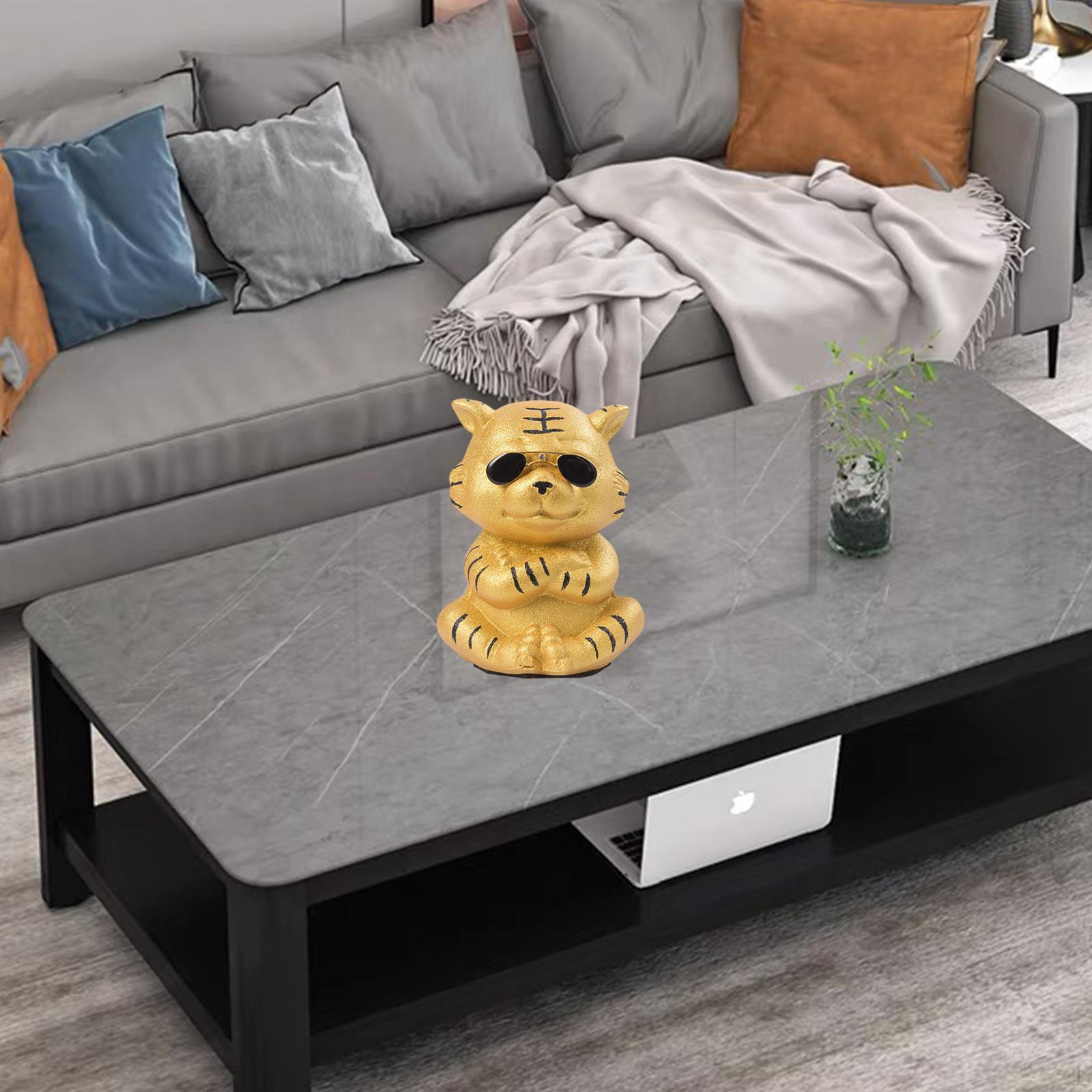 Adorable Tigers Piggy Money Box Small Change Storage Container Fun Toy Table Decor for black print