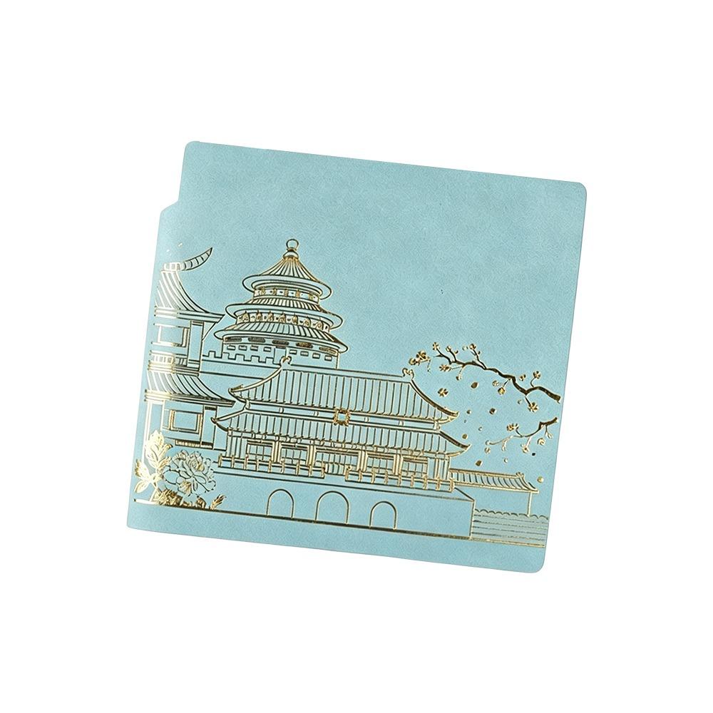 PU Pocket Square Notebook 200 Sheets Pages Square Travel Stamp Journal 105x105mm Compact Pocket-friendly зелёный