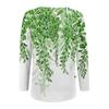 T-shirt à manches longues pour femmes, col en v, teint par cravate, imprimé à rayures florales, haut décontracté
