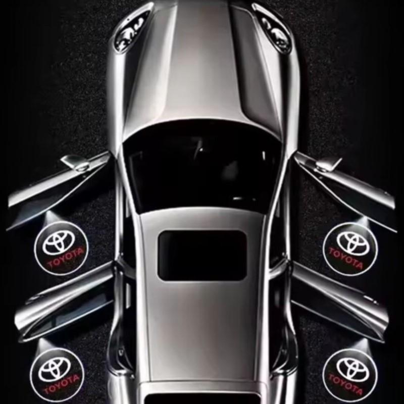 2Pcs LED Car Door Logo Projector Lamps Welcome Light For Toyota Corolla Yaris Aygo Prius RAV4 Crown CHR Camry Auris Verso