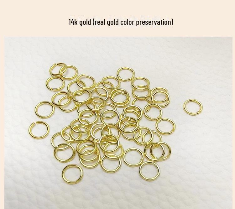 Copper-Plated 14K Gold Open Ring Beaded Jewelry Accessories