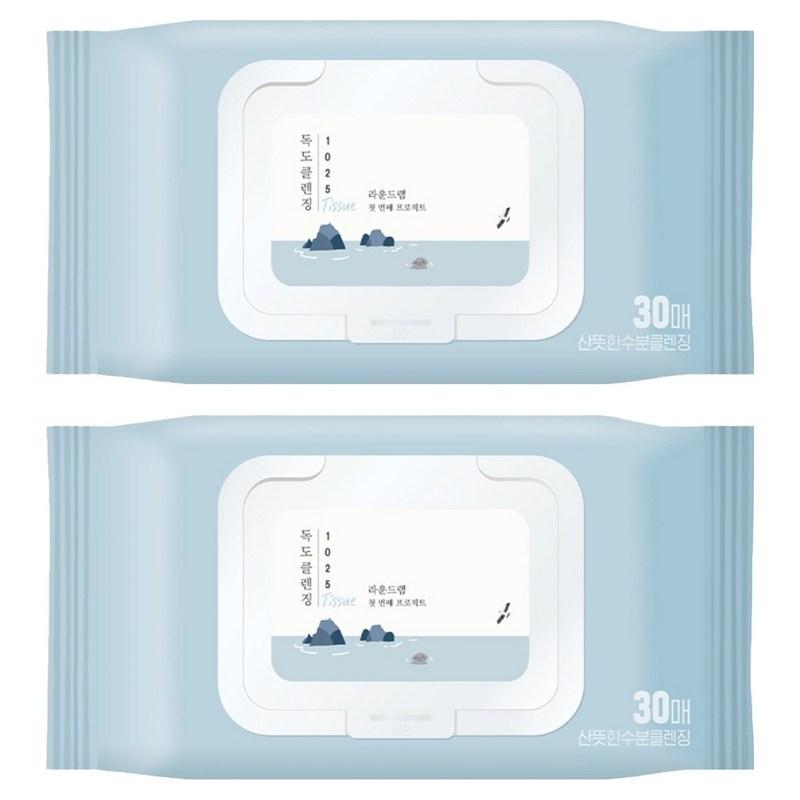 ROUND LAB 1025 Dokdo Cleansing Tissues, 30 Sheets, 178g, 2 Pcs