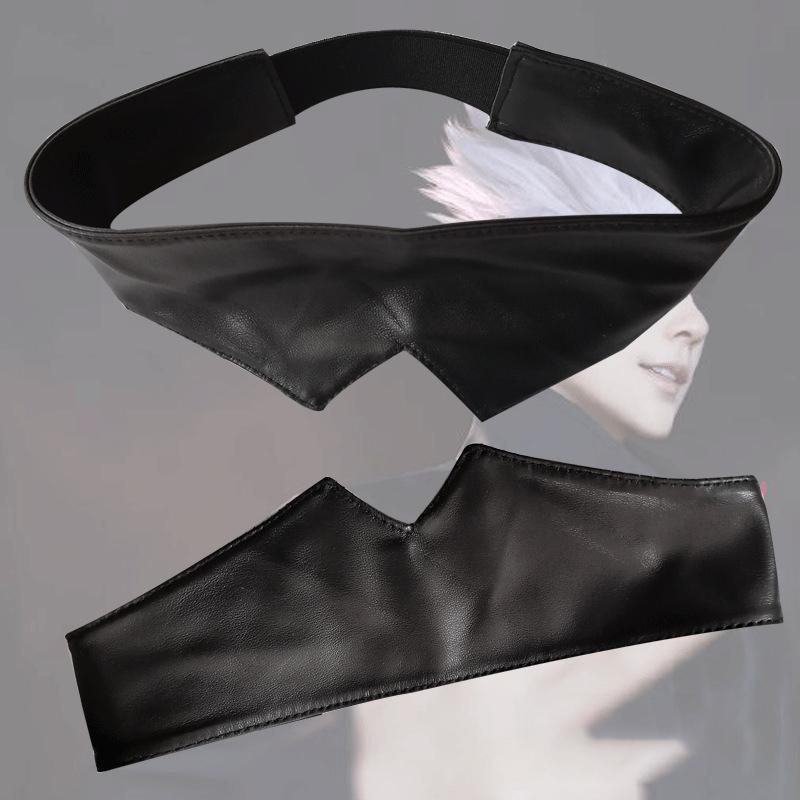Anime Jujutsu Kaisen Gojo Satoru Same Eye Mask Glasses Cosplay Accessories Black PU Eye Patch For Men Gift Prop Accessories