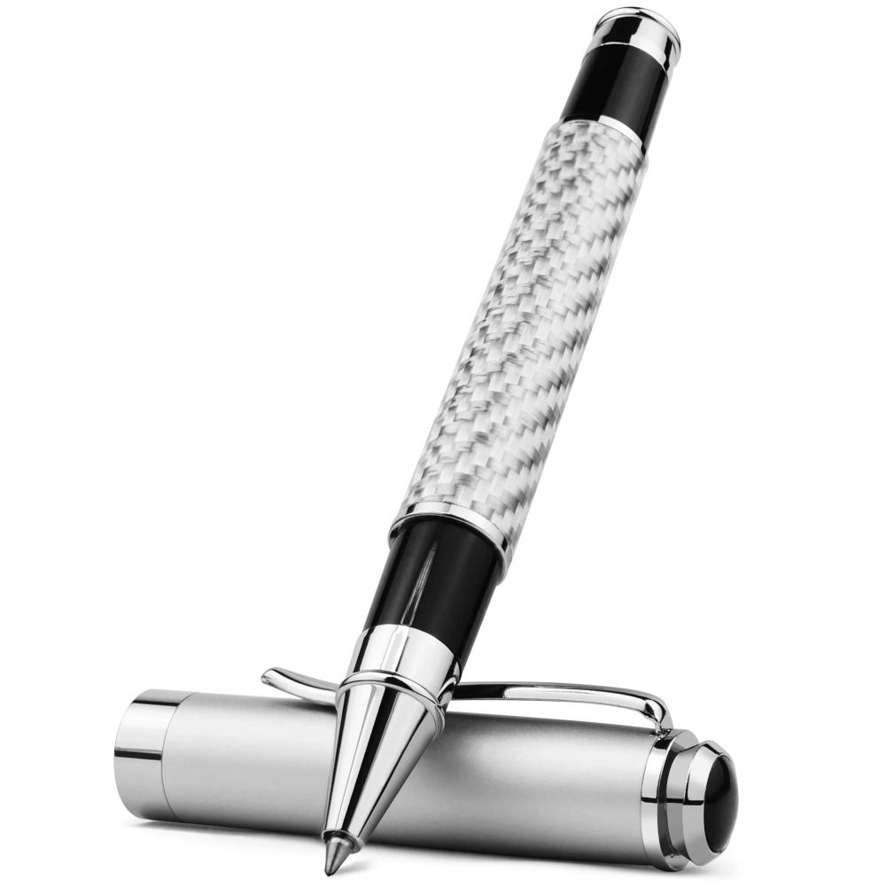 Smooth Metal Signature Pen Carbon Fiber Premium Gel Pens Elegant Fiber Signature Pen  Present