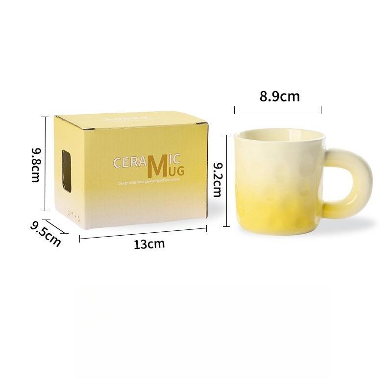 1PC  Explosions Gradient Mug Lovers High-value Cream Ins Wind Ceramic Cups with Gift Cups Wholesale Coffee Mug