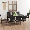 Day and Night - Day and Night Garden Dining Set 9 Pieces Black Synthetic Rattan