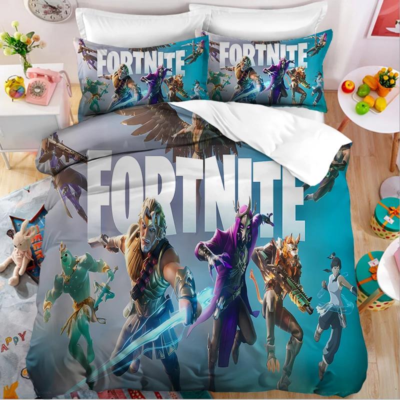 Σετ Κλινοσκεπασμάτων Fortnite Κάλυμμα Παπλώματος Παιχνίδι Cosplay Κάλυμμα Κρεβατιού Υπνοδωμάτιο Κλινοσκεπάσματα Anime Καρτούν Μαξιλαροθήκη Διακόσμηση Δωματίου Χριστουγεννιάτικο Δώρο